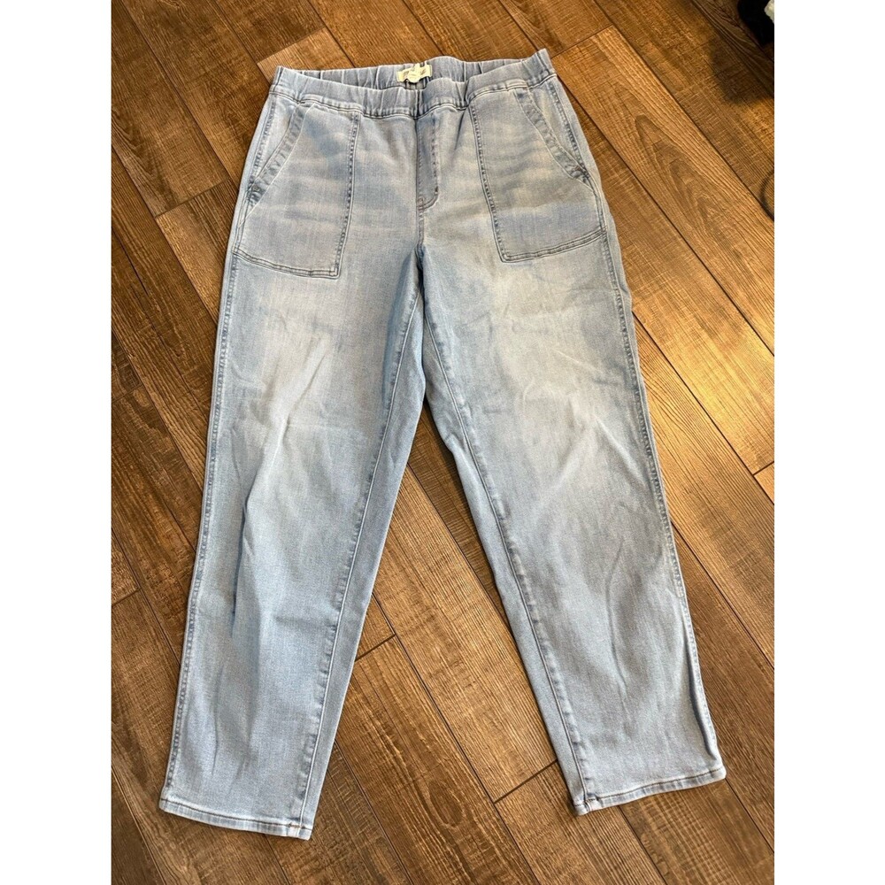 Madewell Pull On Relaxed Jeans Sz. Large Tall Bellview Wash